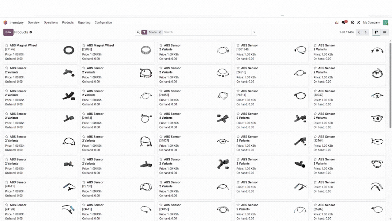 Auto Parts Inventory demonstration