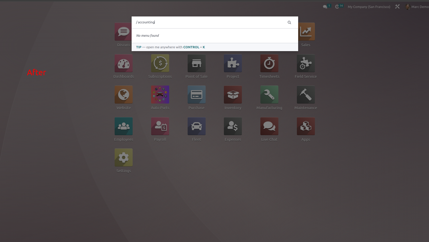 menu Hidden