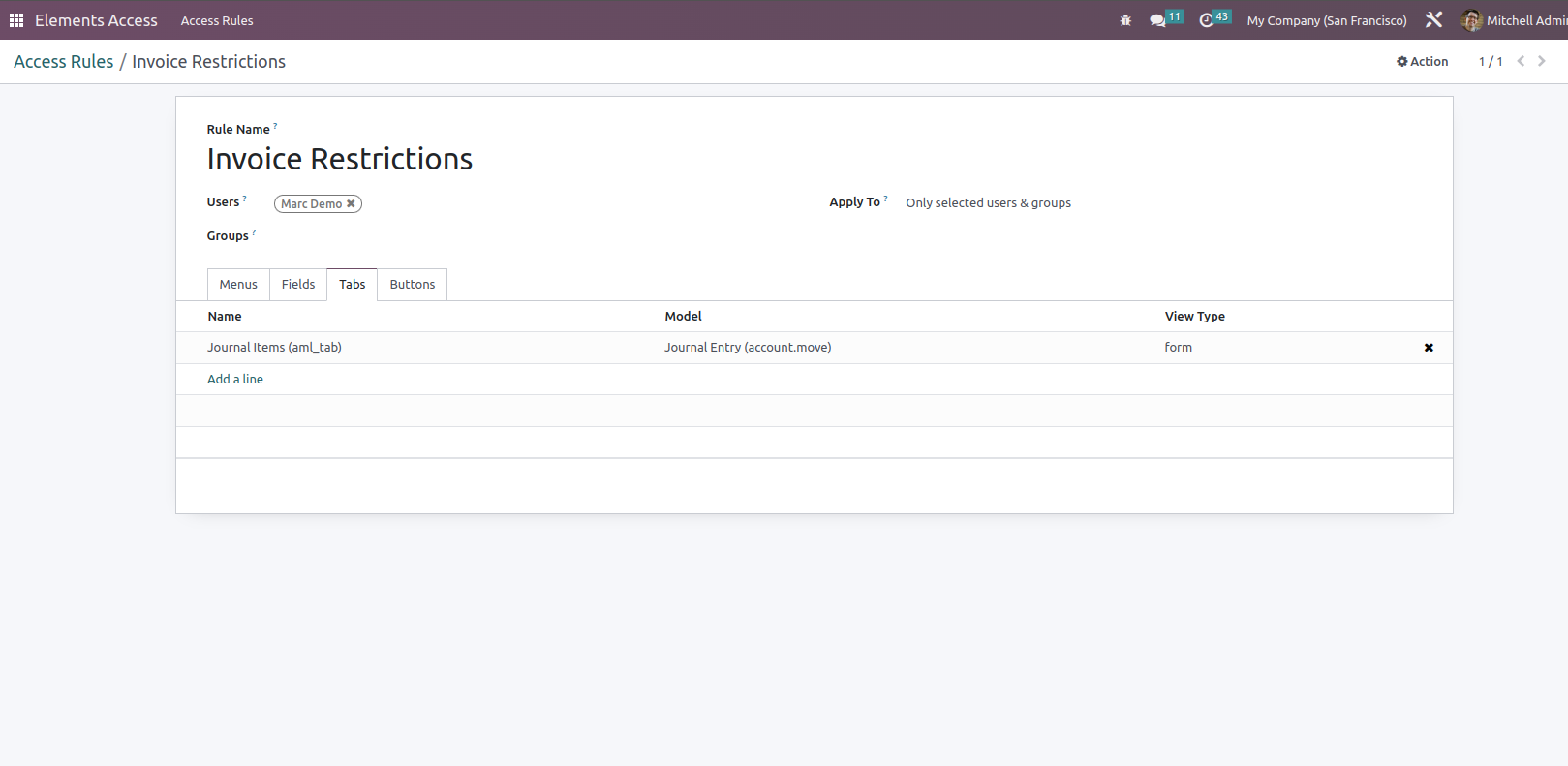 Hide Tab Configuration