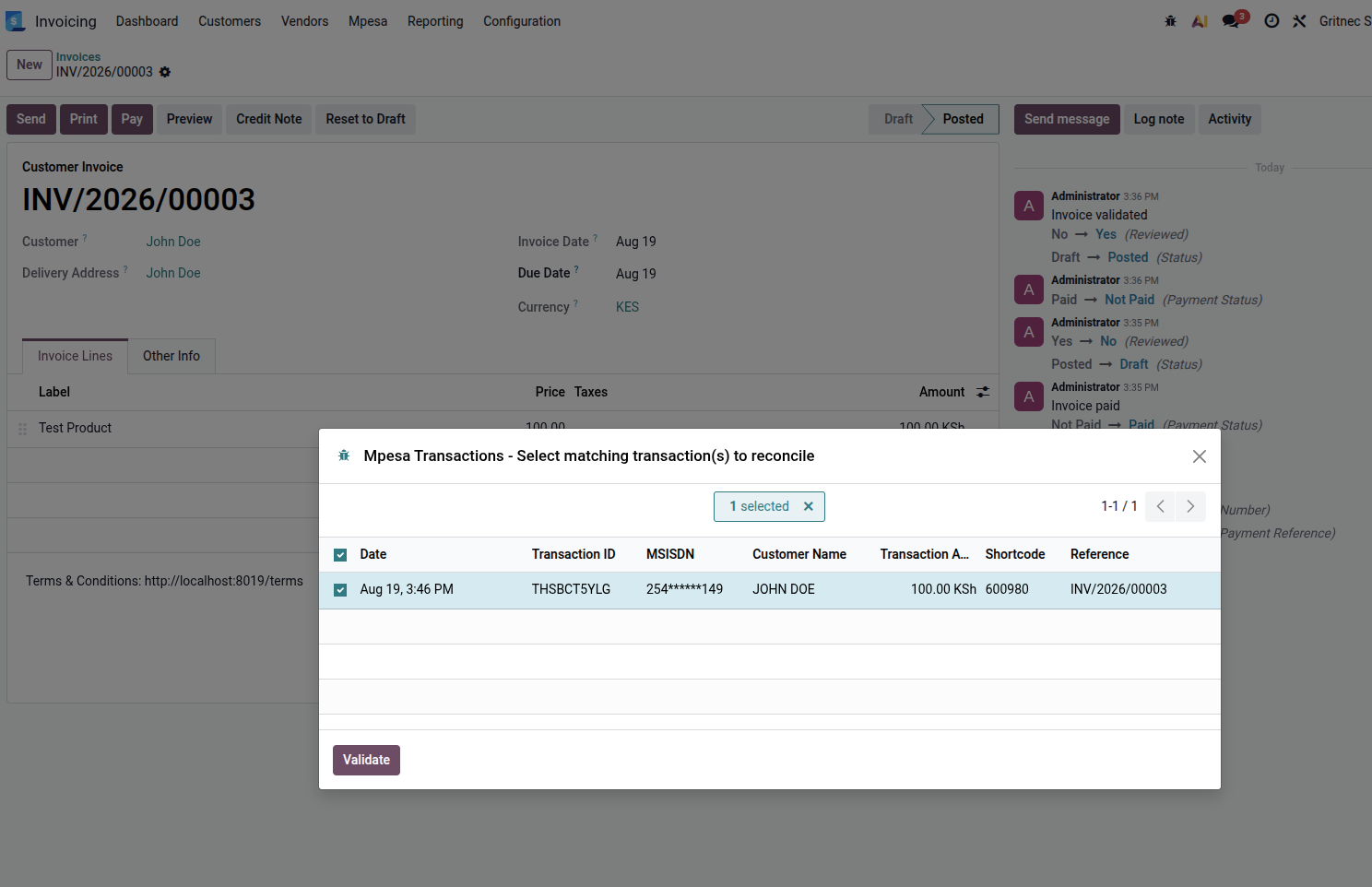Validate Payment