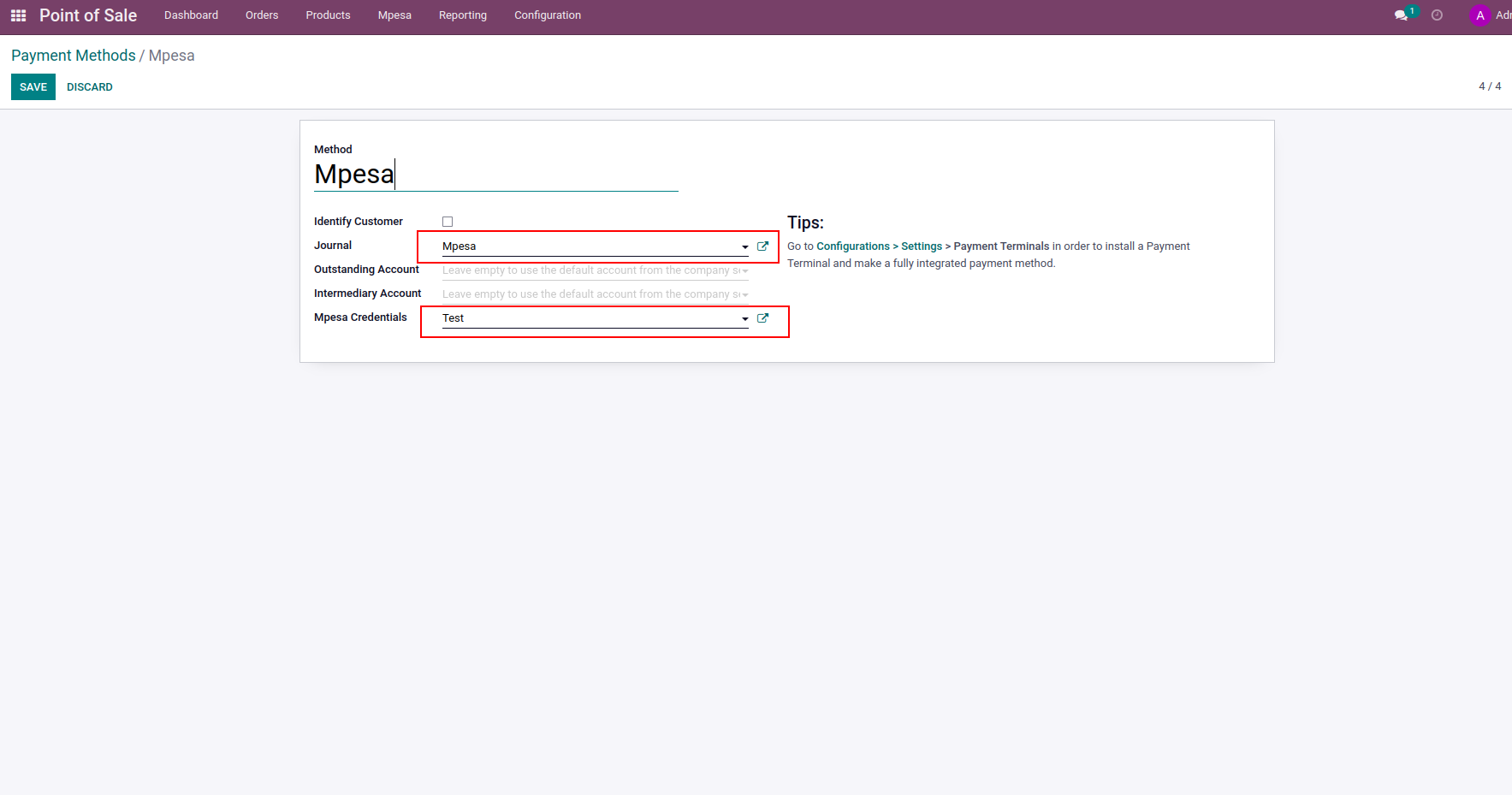 Configure Payment Method