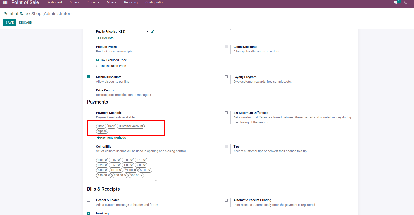 Add Mpesa Payment to Payment Methods