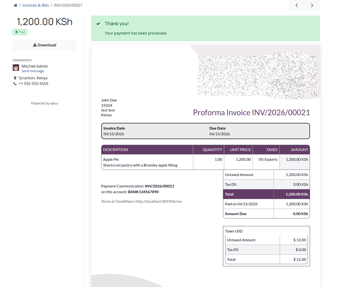 Portal Payment Successful