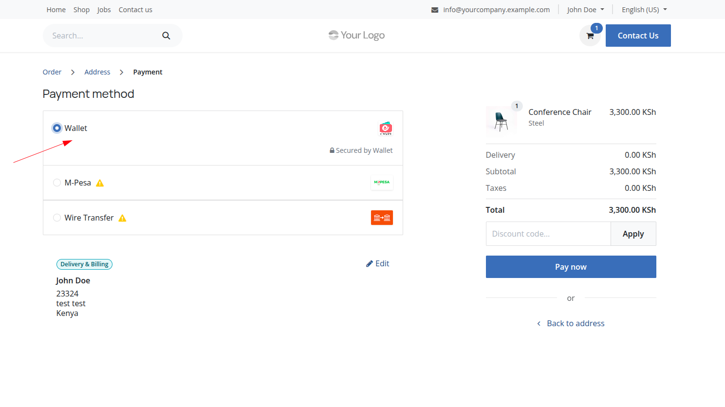 Wallet Payment Method Ecommerce